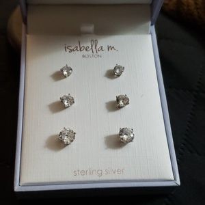 Sterling silver CZ stud earrings